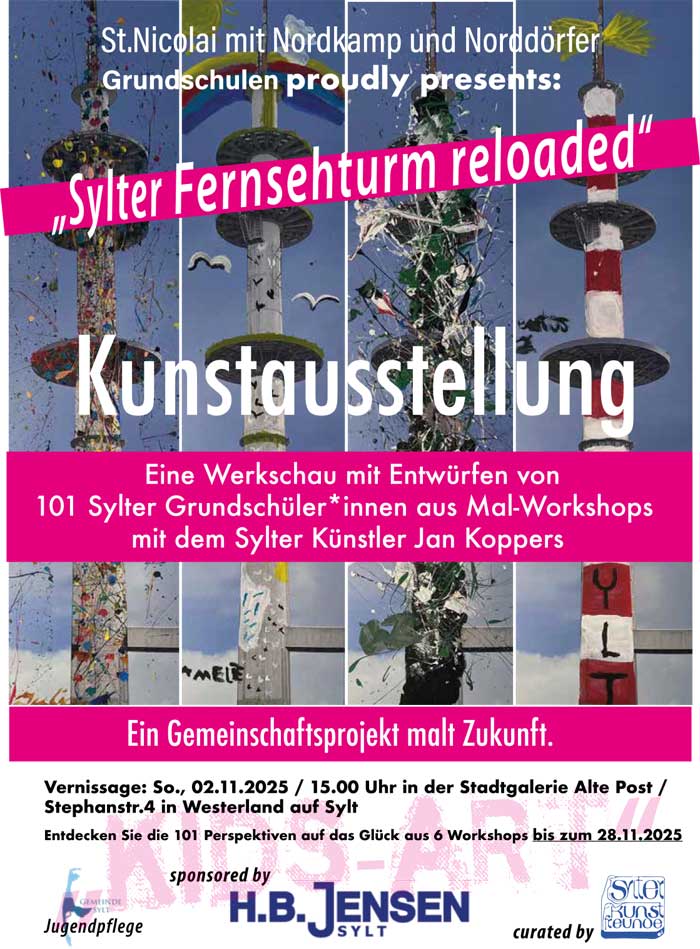 Sylter Fernsehturm in neuem Glanz: 101 junge Künstlerinnen und Künstler zeigen ihre Vision der Insel