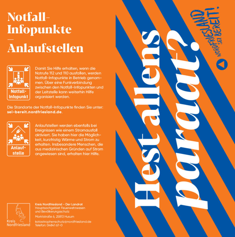Plakate in allen Gemeinden: Aufklärungskampagne „Nordfriesland, sei bereit“ auch auf Sylt präsent – Download alle Ortschaften